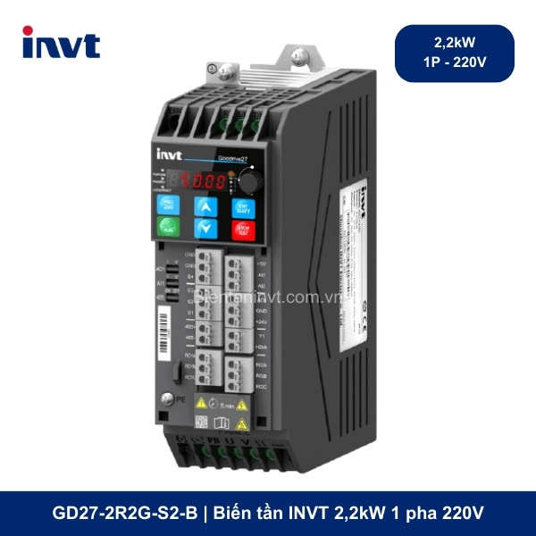 GD27-2R2G-S2-B _ Biến tần INVT 2,2kW 1 pha 220V